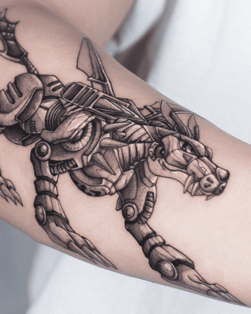 Metal Garurumon Digimon Tattoo