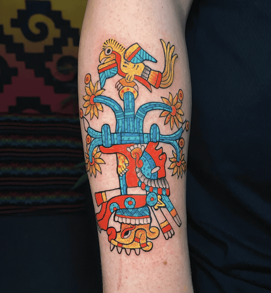 Mixcoatl Colour Aztec Mythology Tattoo