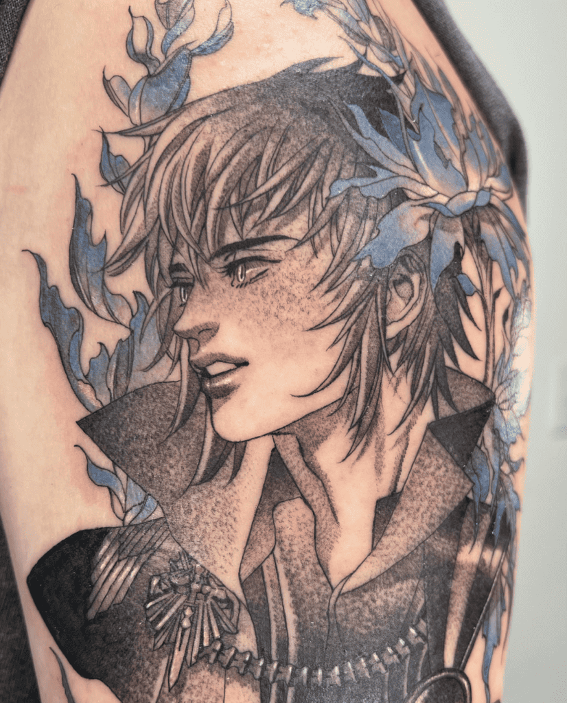 Noctis Lucis Caelum Flowers Final Fantasy Tattoo