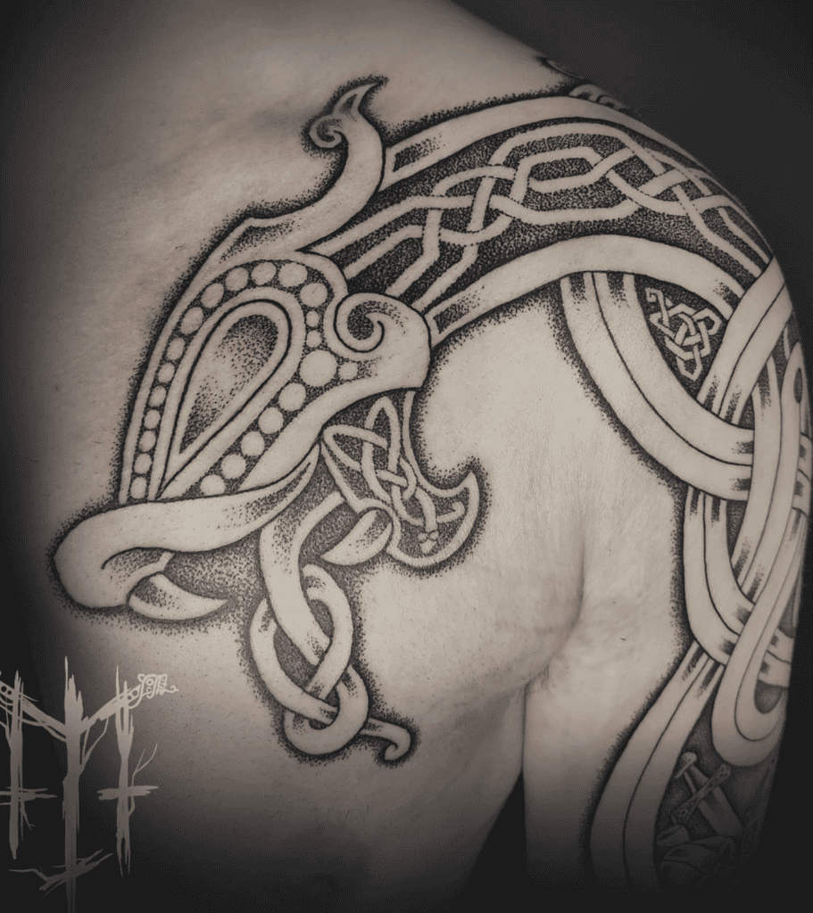 Norse Fafnir Dragon Tattoo