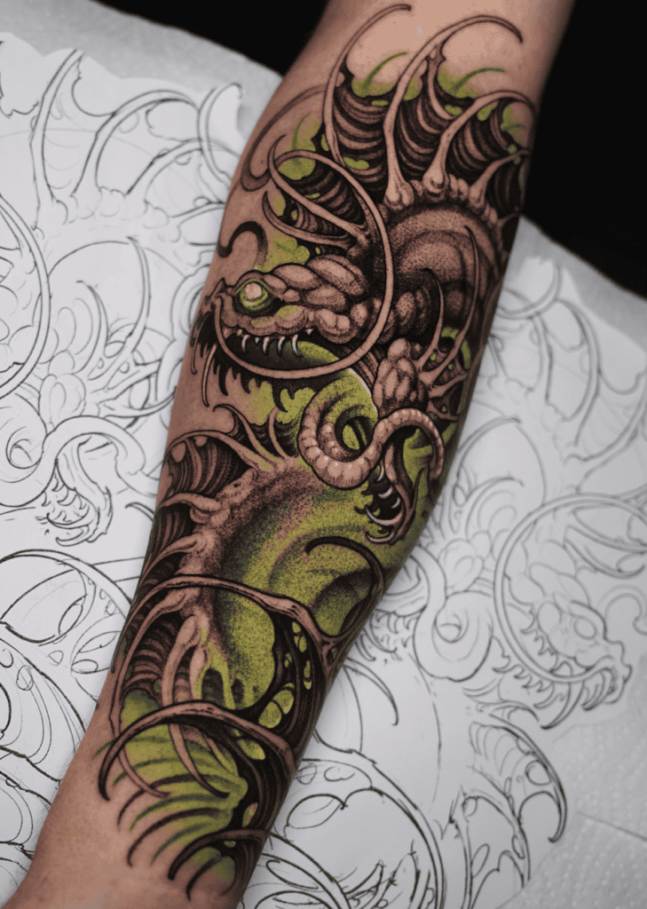 Oilliphéist Celtic Mythology Tattoo