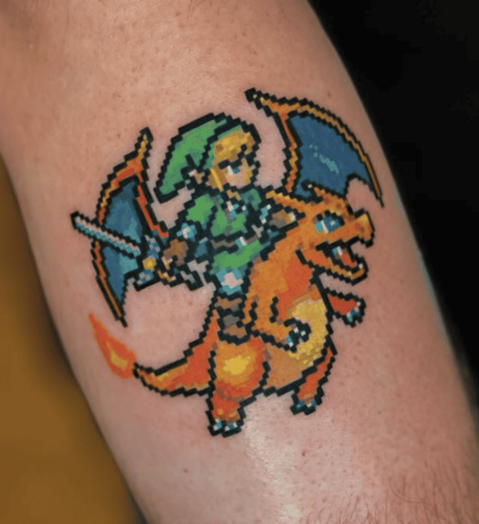 Pokémon X Legend of Zelda Charizard Tattoo