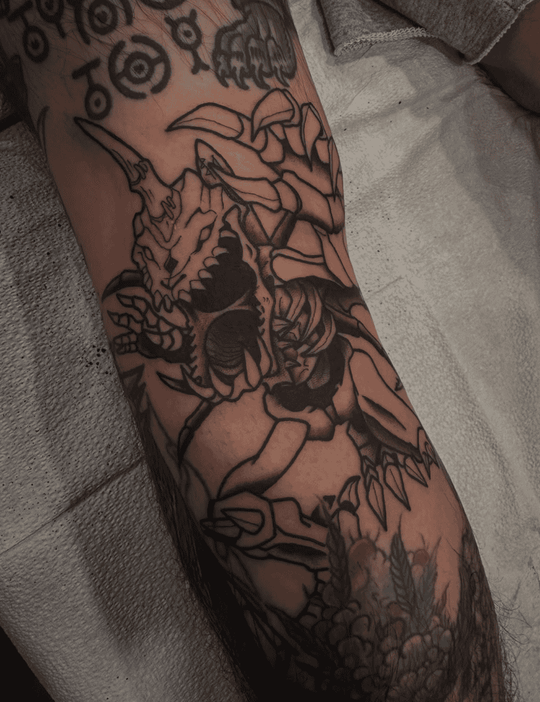 SkullGreymon Aattck Digimon Tattoo