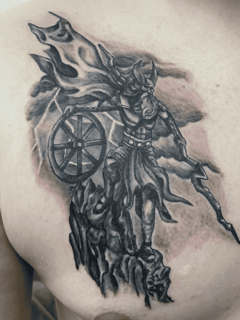 Taranis Wheel Celtic Mythology Tattoo