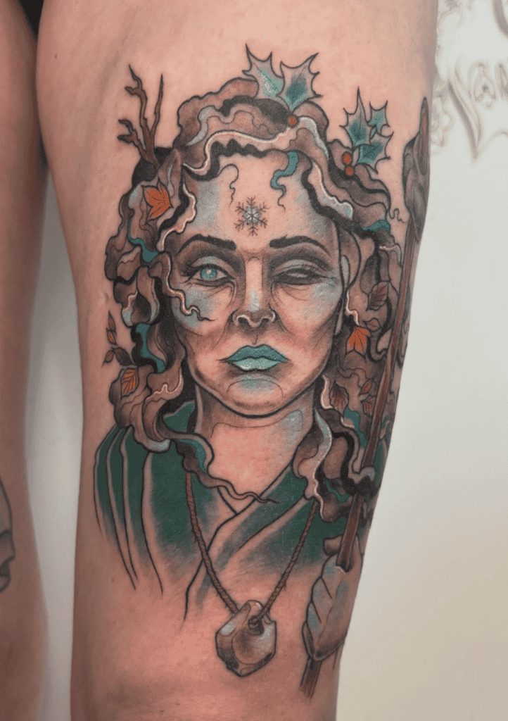The Cailleach Celtic Mythology Tattoo