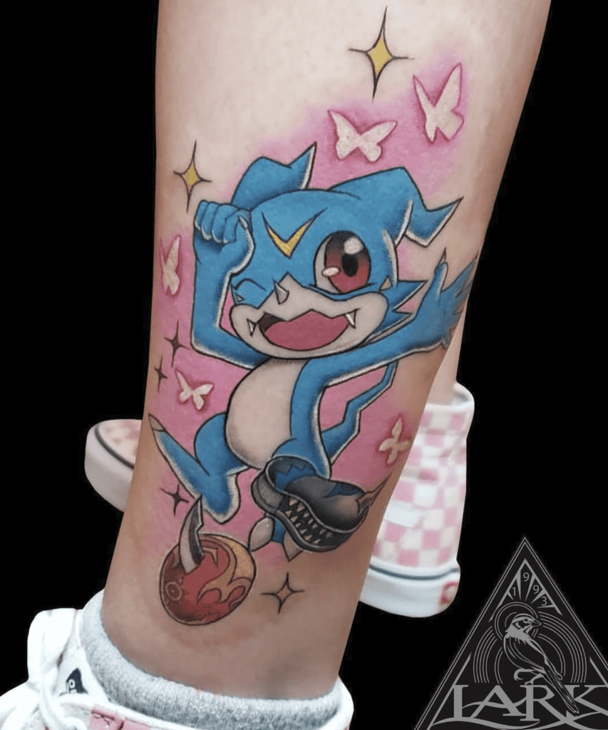 Veemon Happy Digimon Tattoo