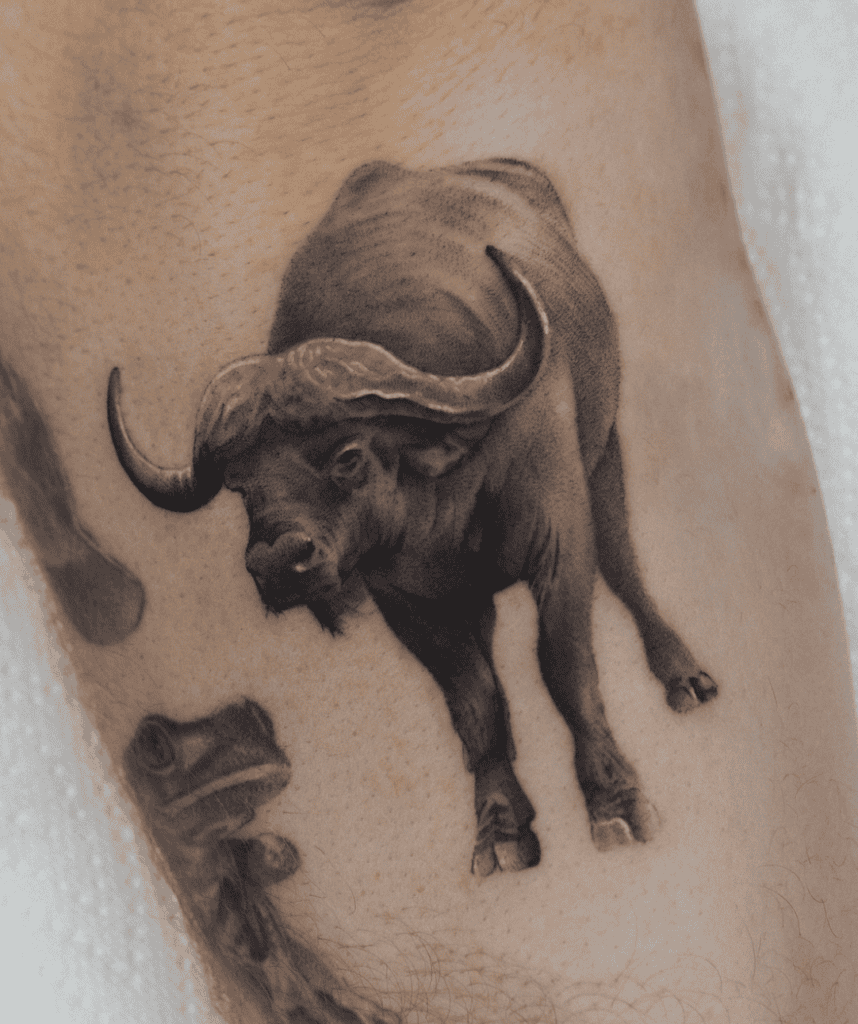 African Buffalo Bovine Tattoo