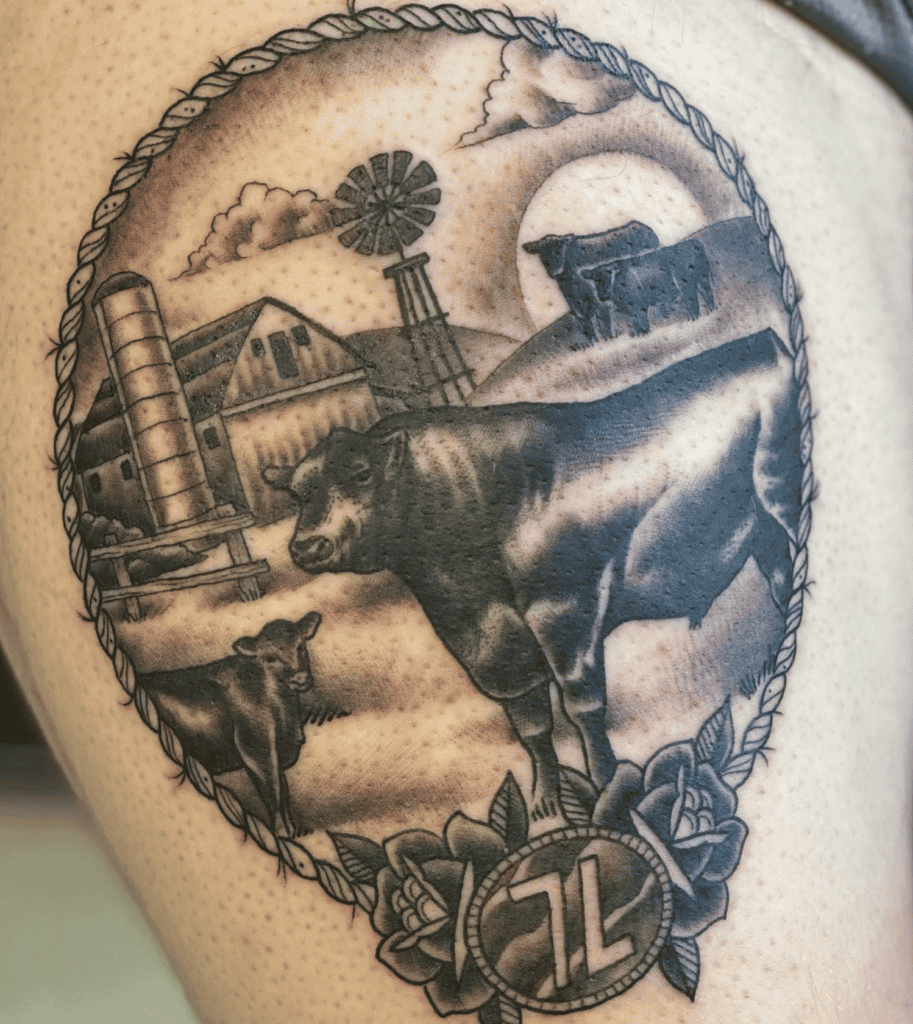 Angus Cattle Farm Bovine Tattoo
