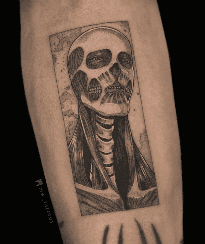 Armin Colossal Titan Frame Attack on Titan Tattoo