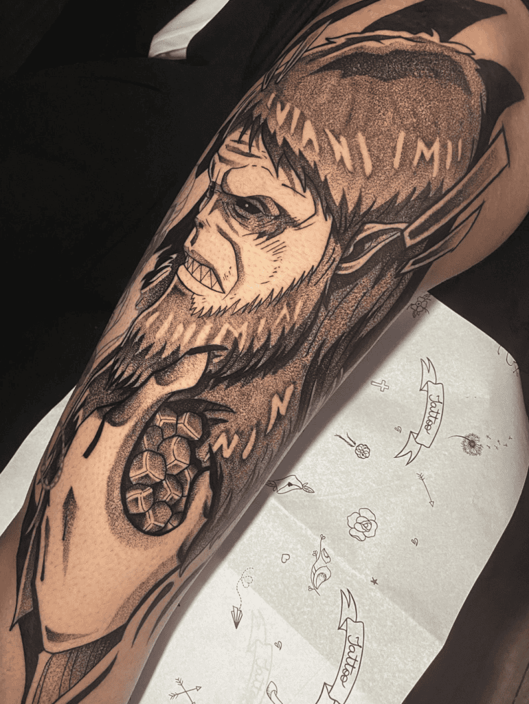 Beast Titan Rocks Attack on Titan Tattoo