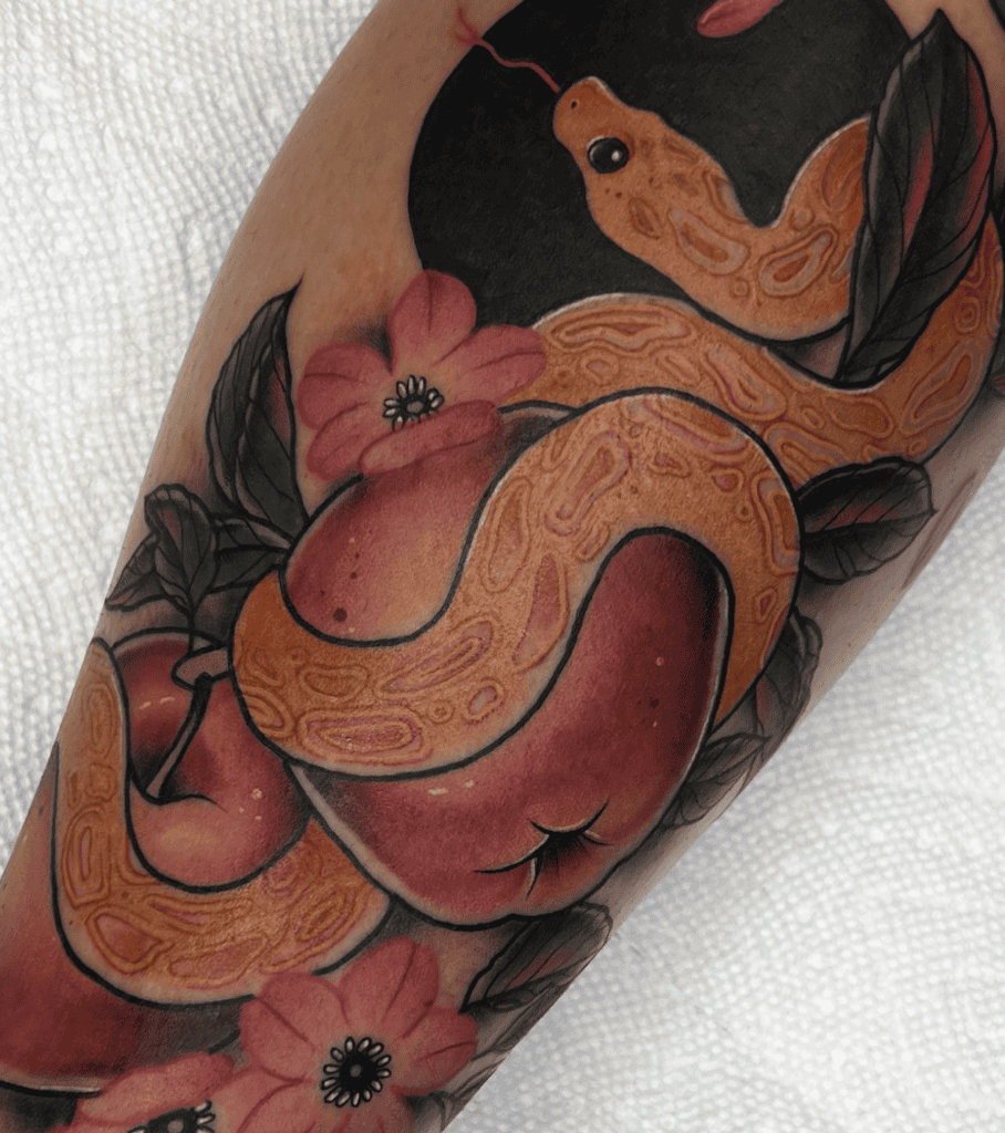 Burmese Python Fruit Snake Tattoo