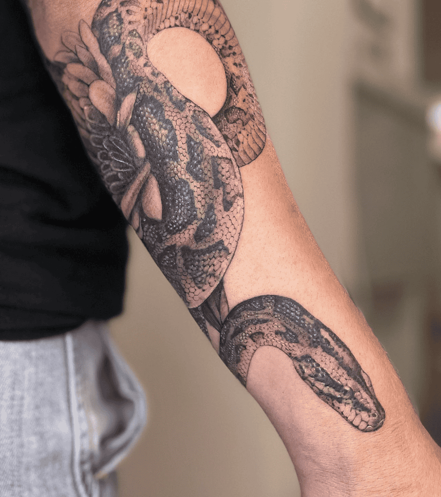 Burmese Python Snake Tattoo