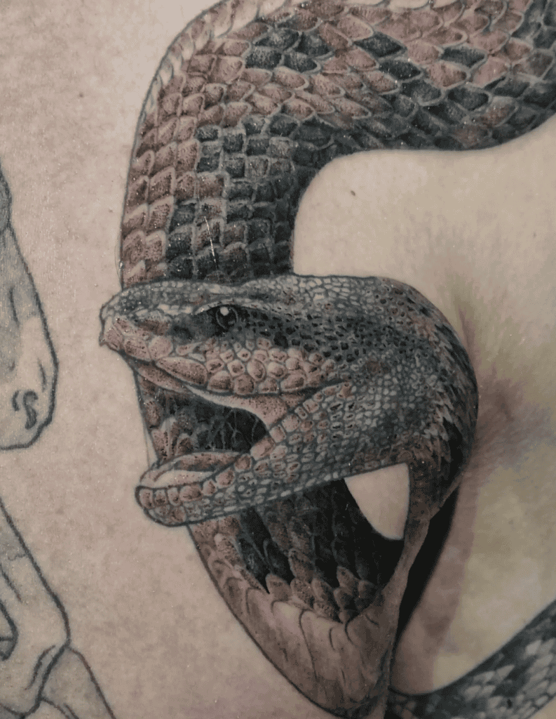 Bushmaster Head Snake Tattoo