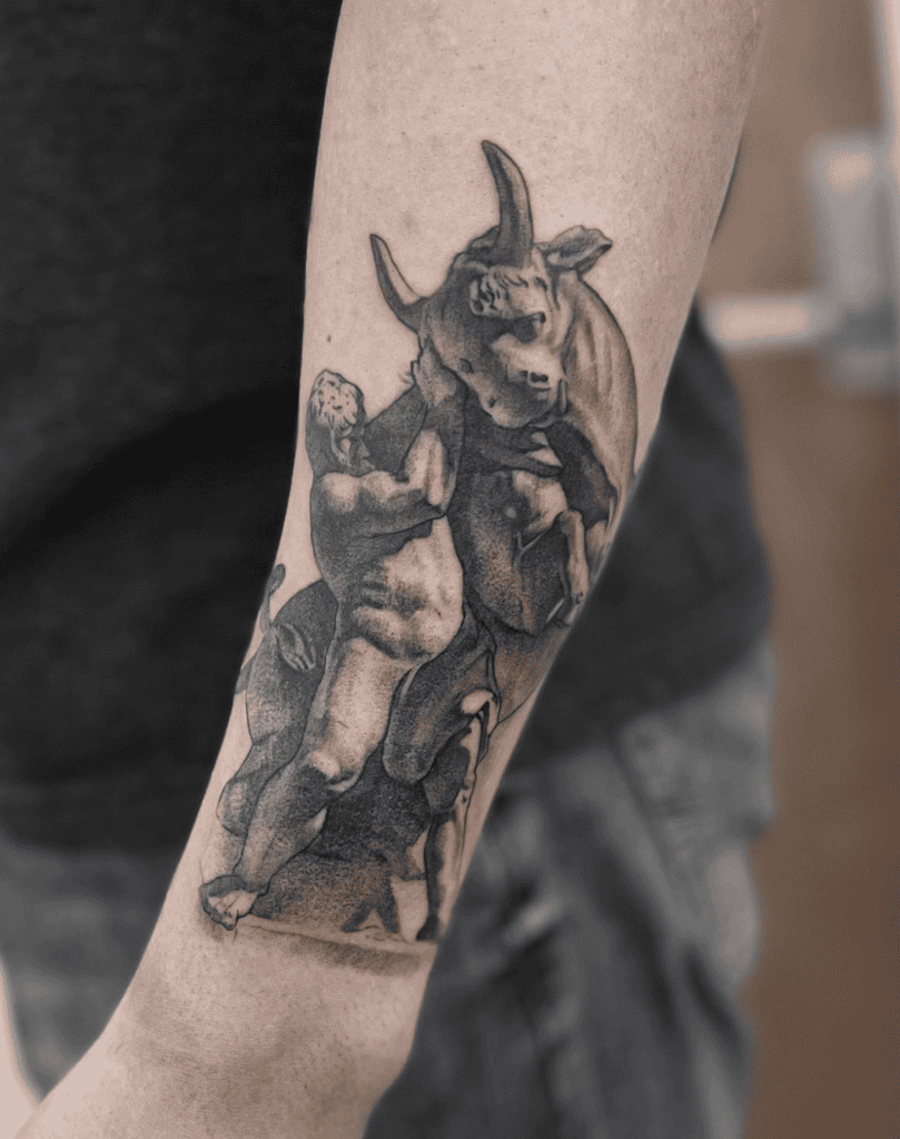 Cretan Bull Bovine Tattoo