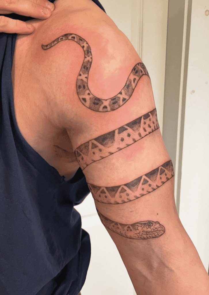 Fer-de-lance Coil Snake Tattoo