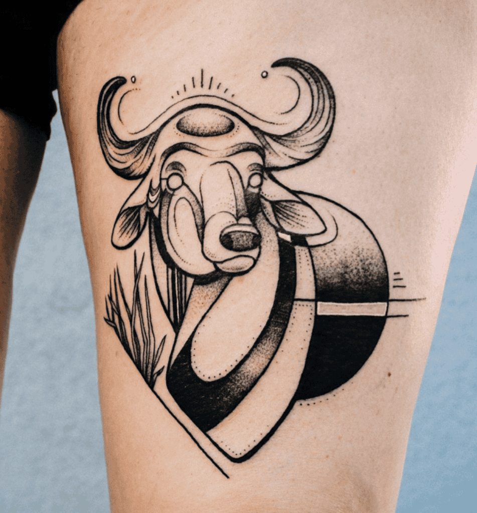 Gaur Bovine Tattoo