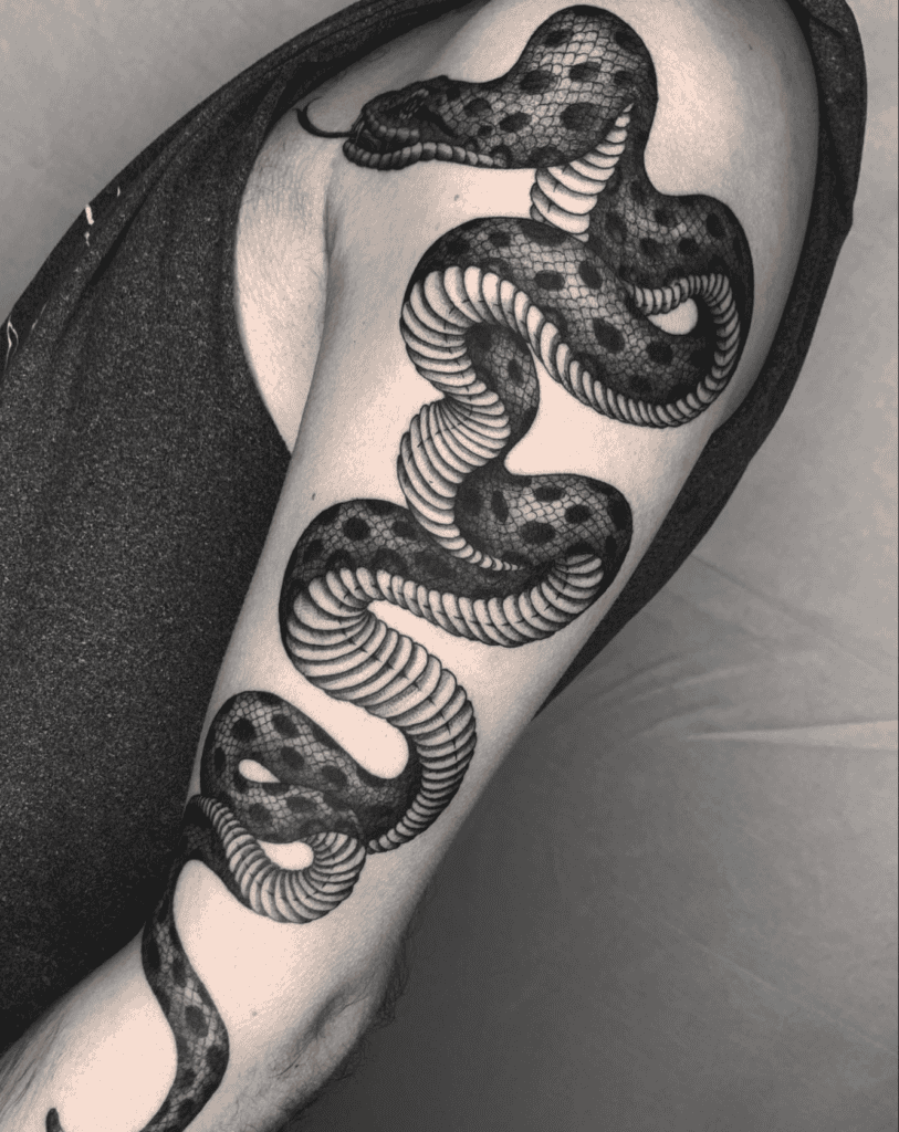 Green Anaconda Snake Tattoo