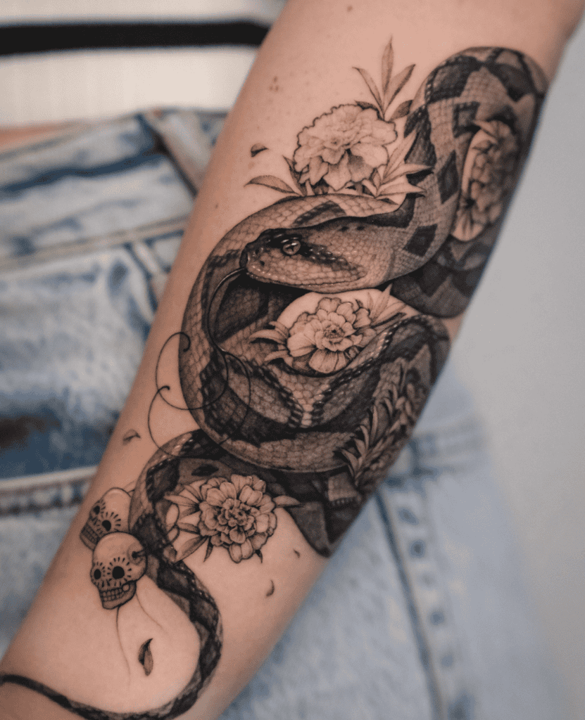 Mexican West Coast Rattlesnake Tattoo