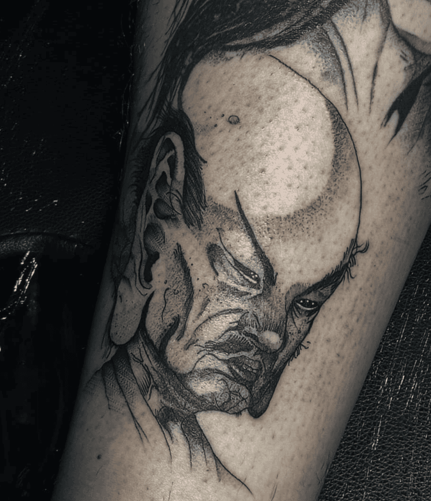 Nurarihyon Head Japanese Mythology Tattoo