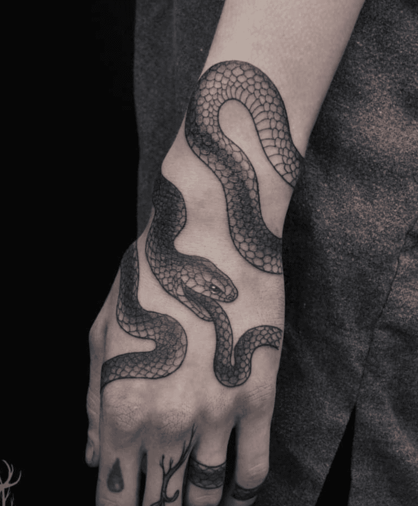 Rat Snake Bite Tattoo
