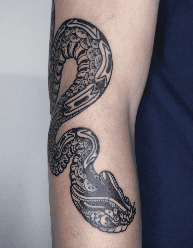 Rhinoceros Viper Snake Tattoo