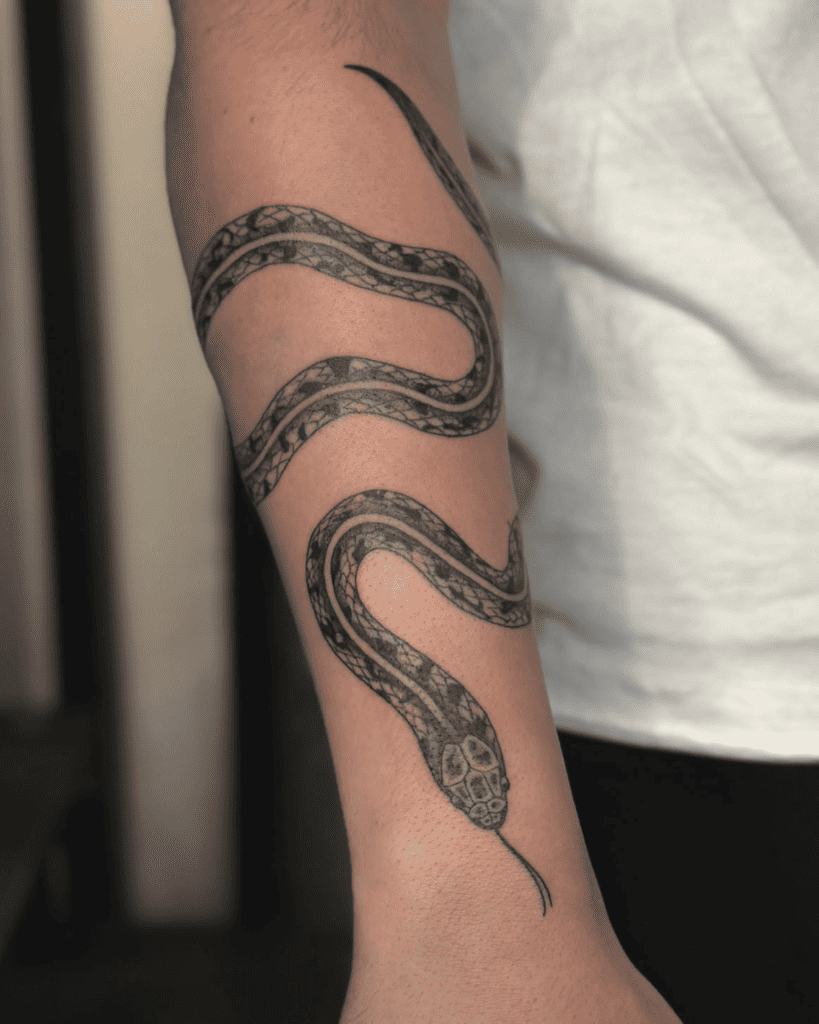 Spotted Python Snake Tattoo
