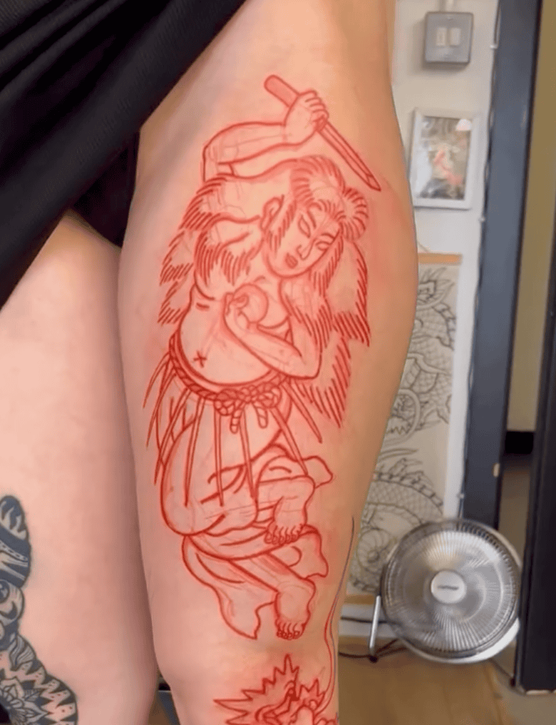 Tamatori-hime Japanese Mythology Tattoo