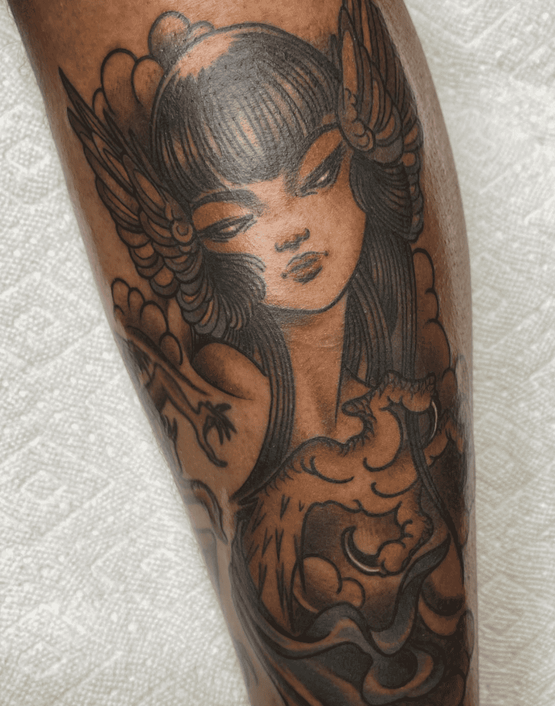 Ubume Girl Japanese Mythology Tattoo