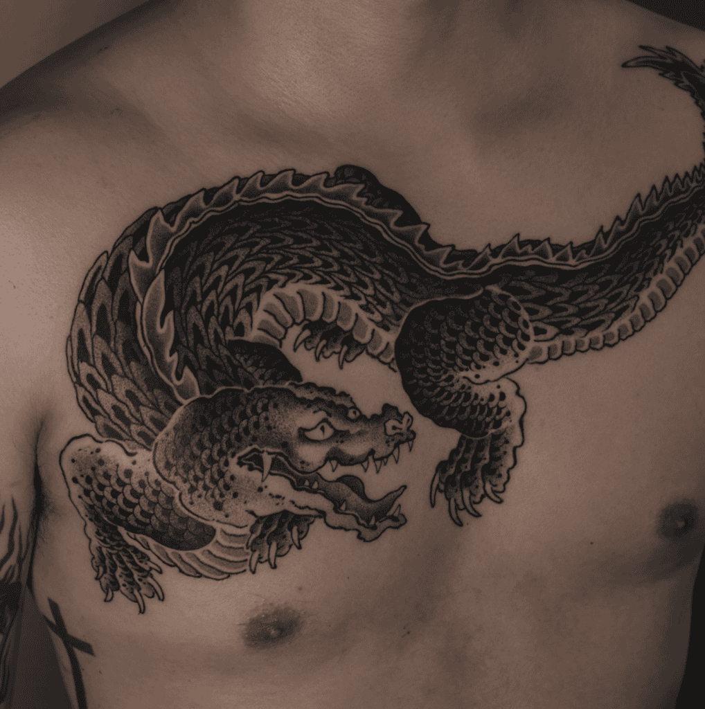 Wani Japanese Mythology Tattoo