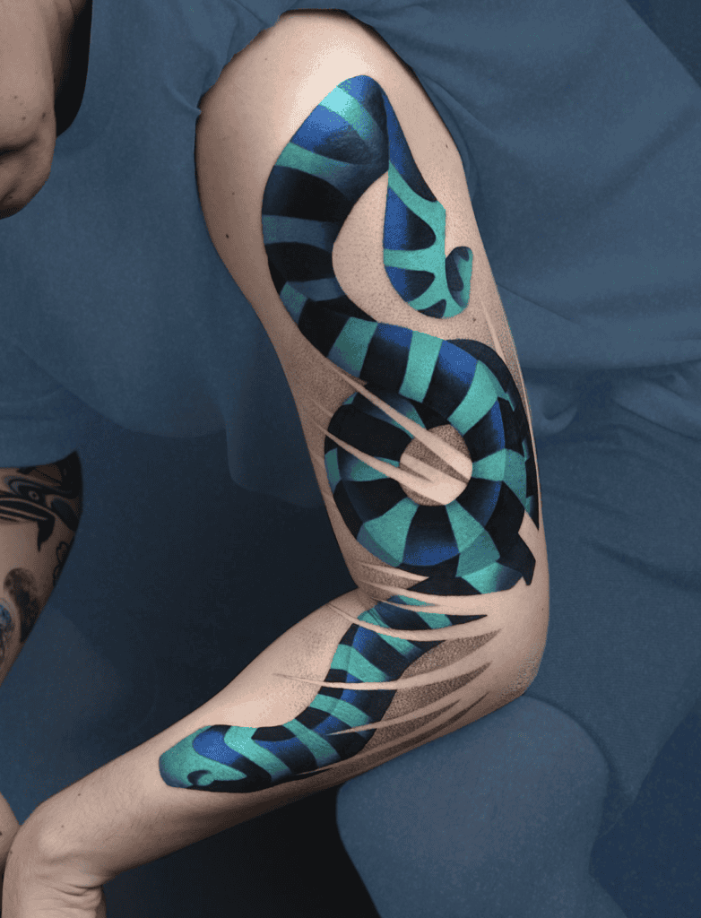 Yellow-lipped Sea Krait Snake Tattoo
