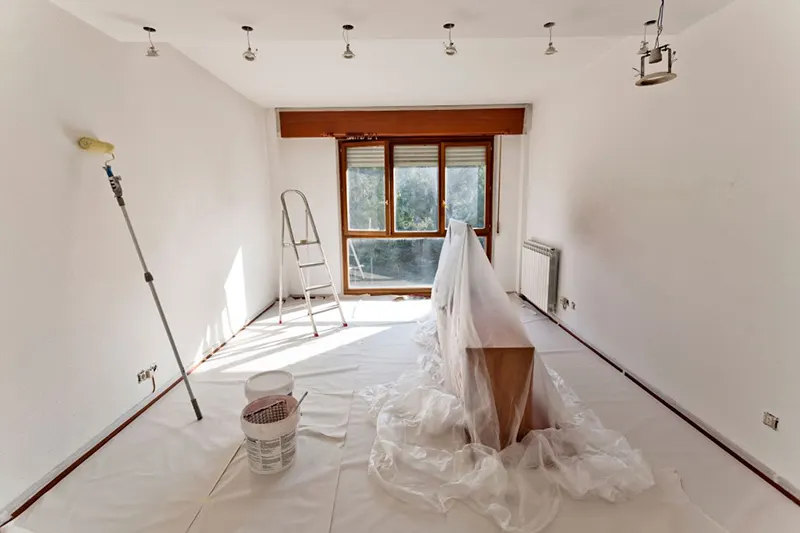 Room painted white
