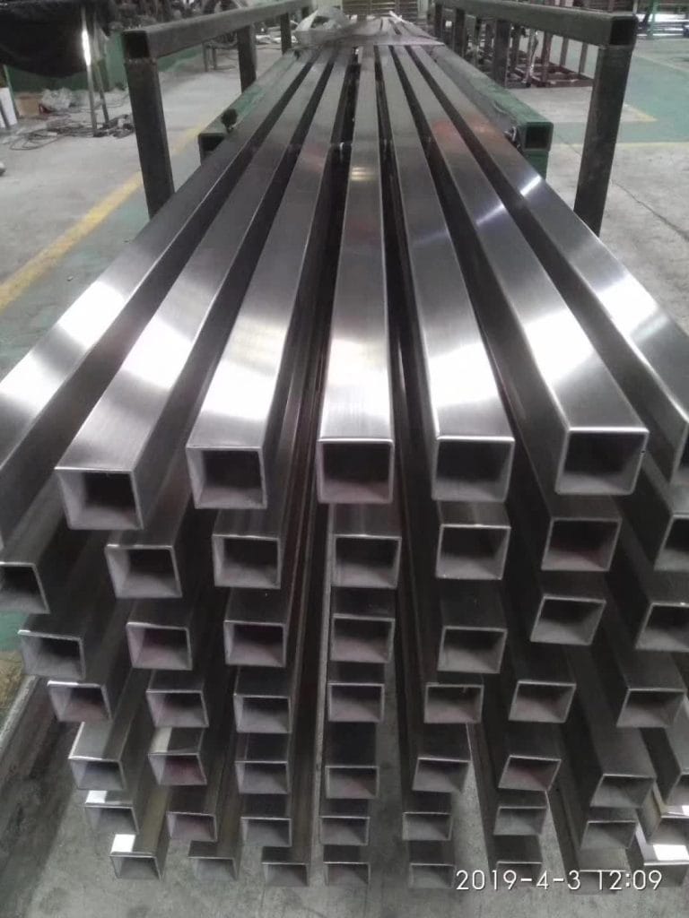 Square section stainless steel tube stack