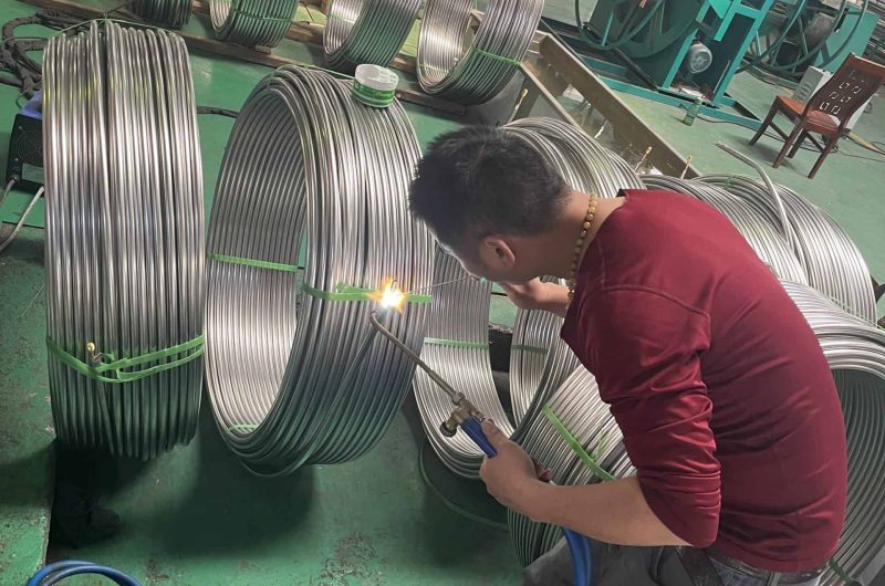 SS coiled tube for heating