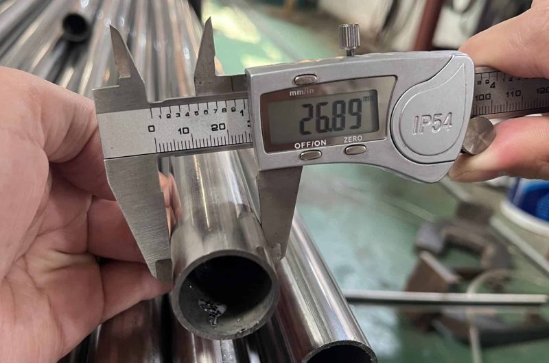 stainless pipe length inspection