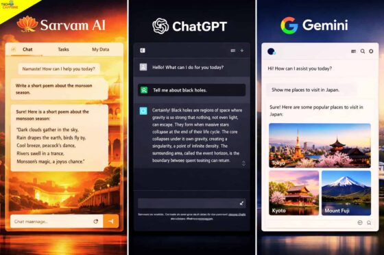 Sarvam AI vs ChatGPT vs Gemini