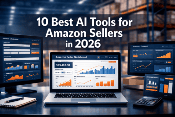 Amazon seller dashboard with analytics and AI tools for sales growth in 2026.