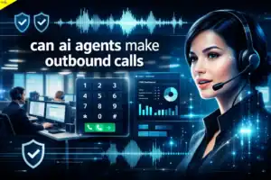 Customer service agent with AI technology and outbound call systems.
