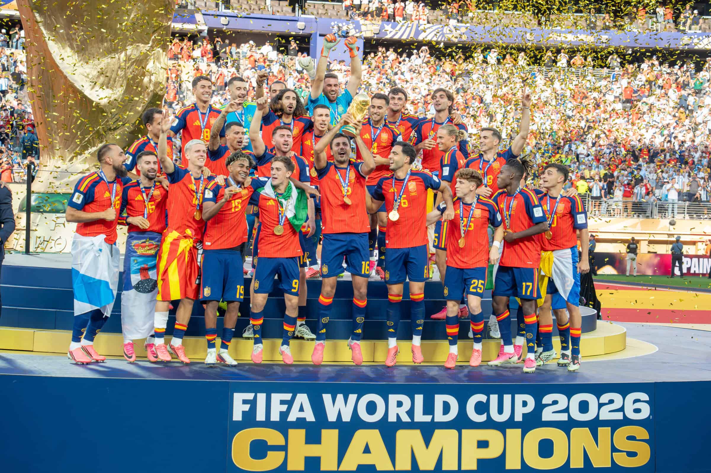 Spain celebrating the 2026 World Cup in Madrid