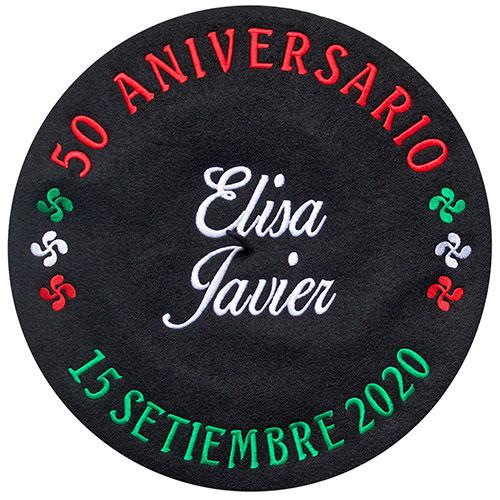 Txapela Bordada para regalos y aniversarios