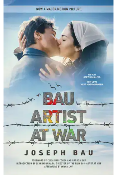 Movie poster for Bau Artist at War with a romantic scene and barbed wire.