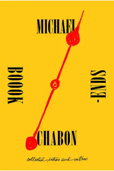Bookends book cover with yellow background and red clock hands.