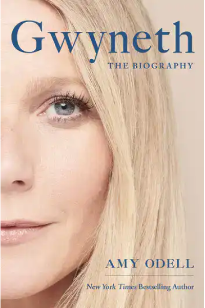 Close-up of Gwyneth book cover with blonde hair and blue eyes.