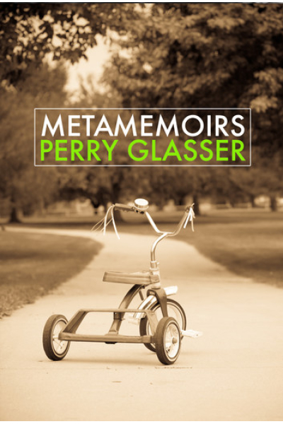 Book cover for Metamemoirs by Perry Glasser with a tricycle image.