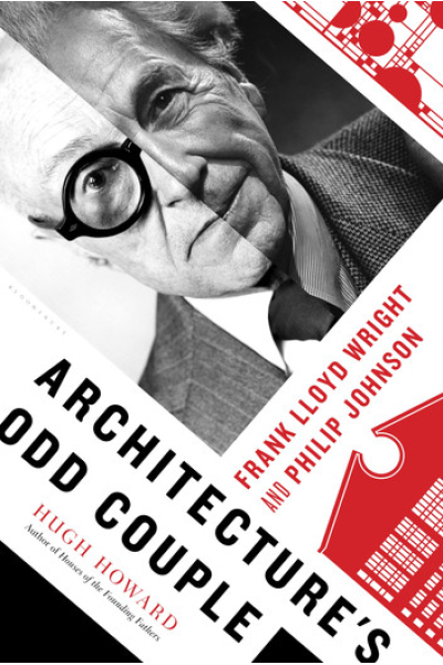 Book cover of Architecture's Odd Couple featuring Frank Lloyd Wright and Philip Johnson.