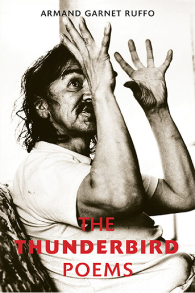 Black and white cover of The Thunderbird Poems by Armand Garnet Ruffo.