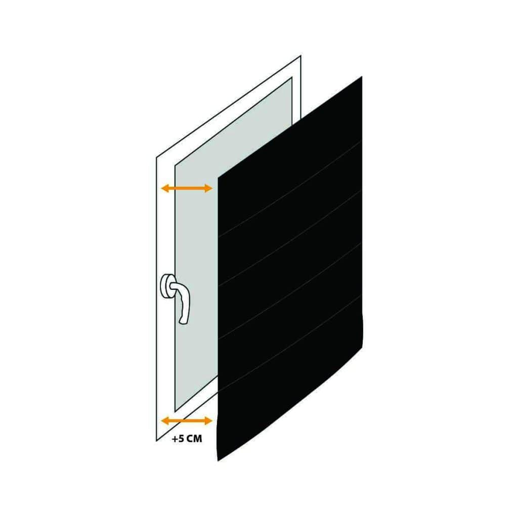 Black window blind w.