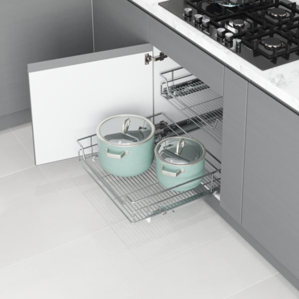 STARAX Vetokori - 60cm kaappiin - hidastinmekanismilla - kromi