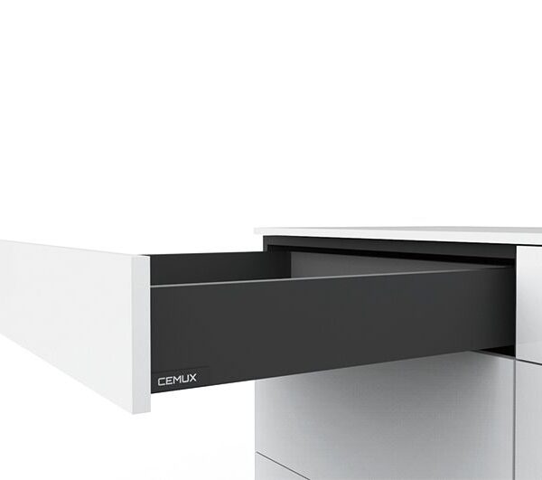 CEMUX-hidastinlaatikko - K 86mm P 500mm - Antrasiitti