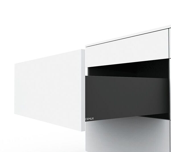 CEMUX-hidastinlaatikko - K 167mm P 500mm - Antrasiitti