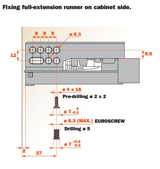 Piiloliuku / hidastinkiskot puulaatikolle SALICE - 500mm - full extension - Image 4